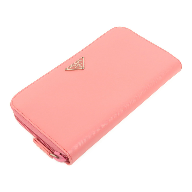 PRADA Saffiano皮革Zipper Long Wallet銀扣長錢包-2