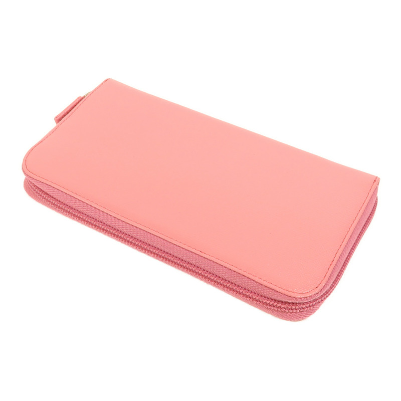 PRADA Saffiano皮革Zipper Long Wallet銀扣長錢包-3