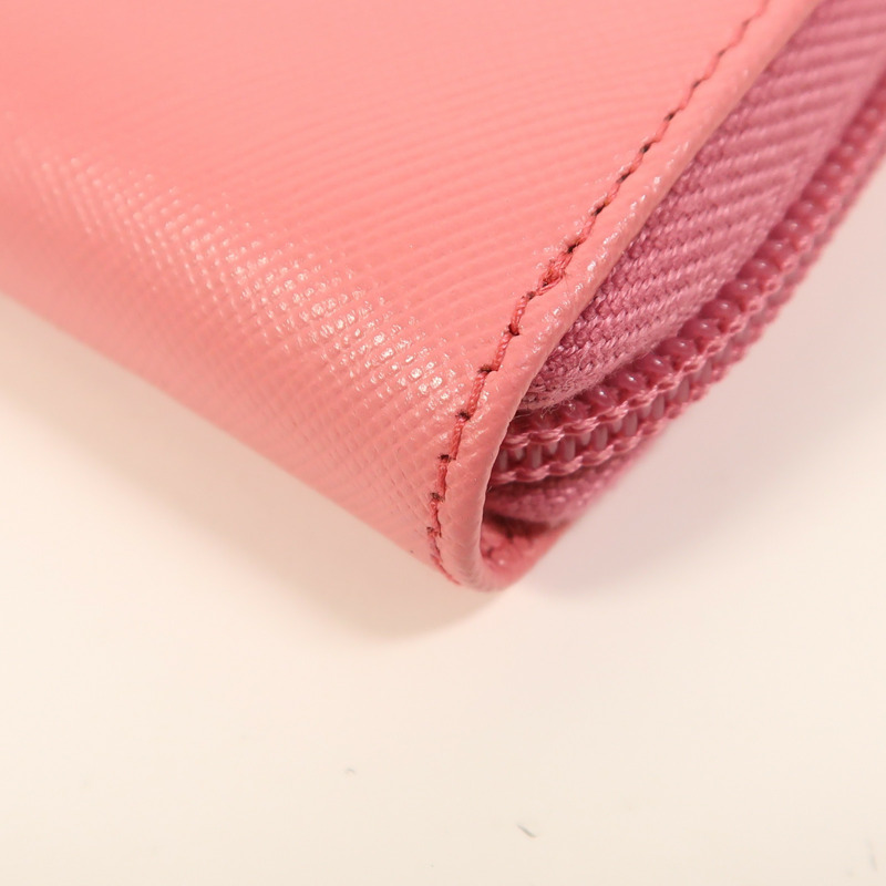 PRADA Saffiano皮革Zipper Long Wallet銀扣長錢包-9