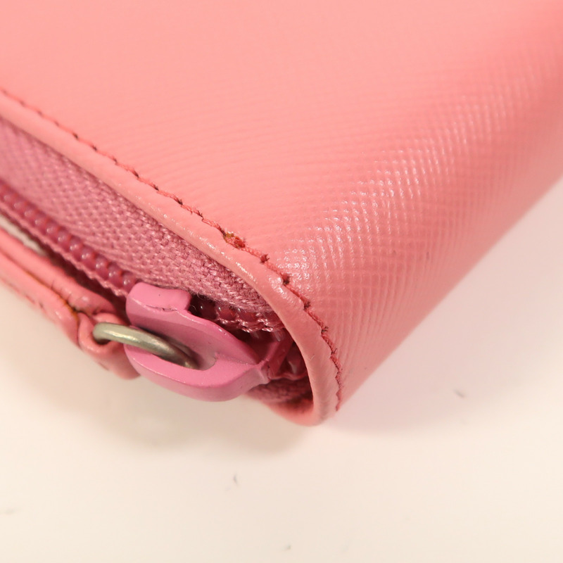 PRADA Saffiano皮革Zipper Long Wallet銀扣長錢包-10