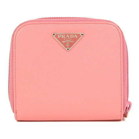 PRADA Saffiano皮革Wallet銀扣錢包
