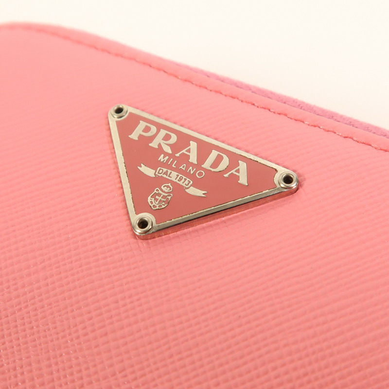 PRADA Saffiano皮革Wallet銀扣錢包-10