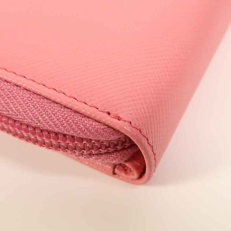 PRADA Saffiano皮革Wallet銀扣錢包-12