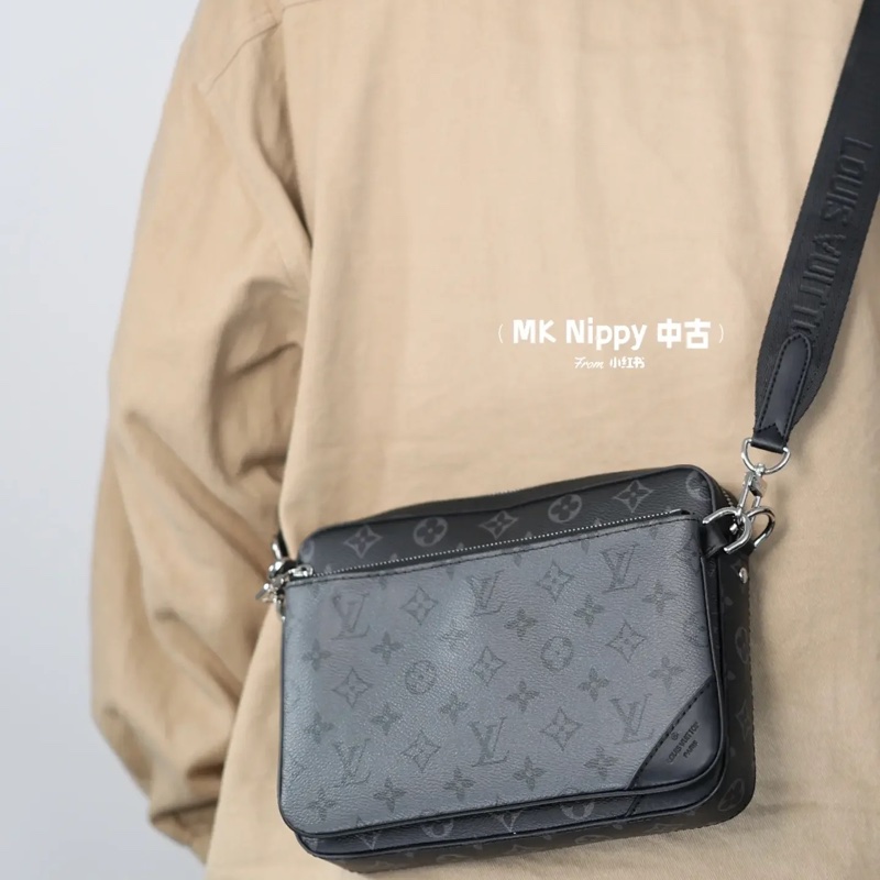 Lv trio黑老花三合一 芯片款 #全配🈶購證 #專櫃在售10多萬 #99🆕閒置-1