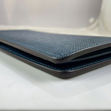 *奢華大道國際精品*【L3277】 LV海洋藍色牛皮TAIGA BRAZZA對開長夾 M33404-9