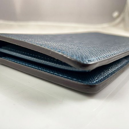 *奢華大道國際精品*【L3277】 LV海洋藍色牛皮TAIGA BRAZZA對開長夾 M33404-10