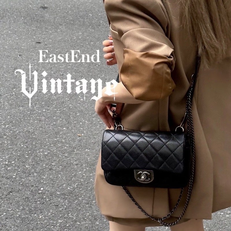 Chanel Cf20黑銀鎖頭雙鏈條口蓋包 #秀款 #荔枝牛皮 #絕版收藏款-13