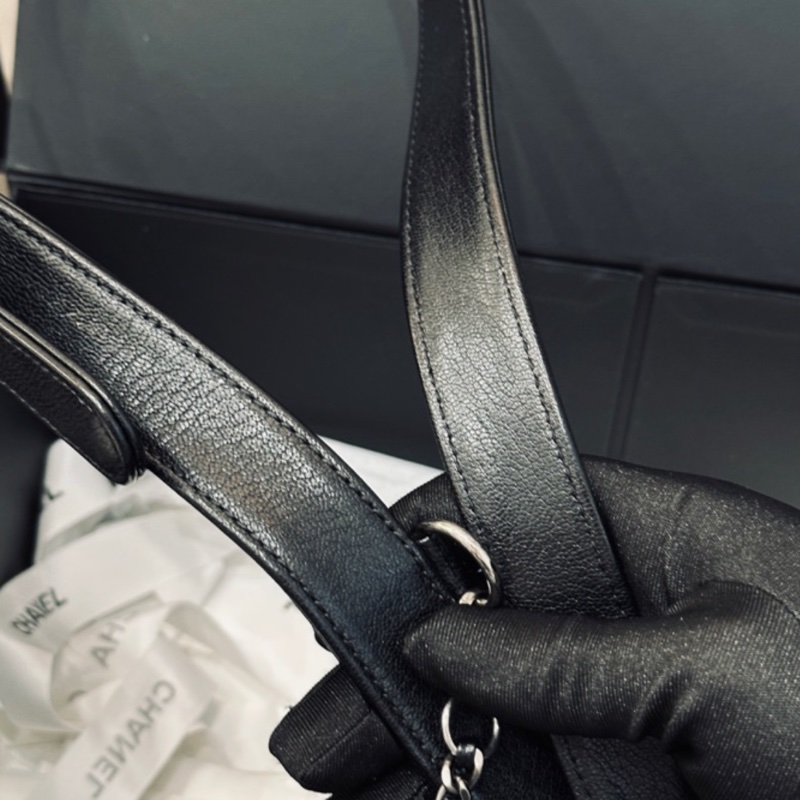 Chanel Cf20黑銀鎖頭雙鏈條口蓋包 #秀款 #荔枝牛皮 #絕版收藏款-42