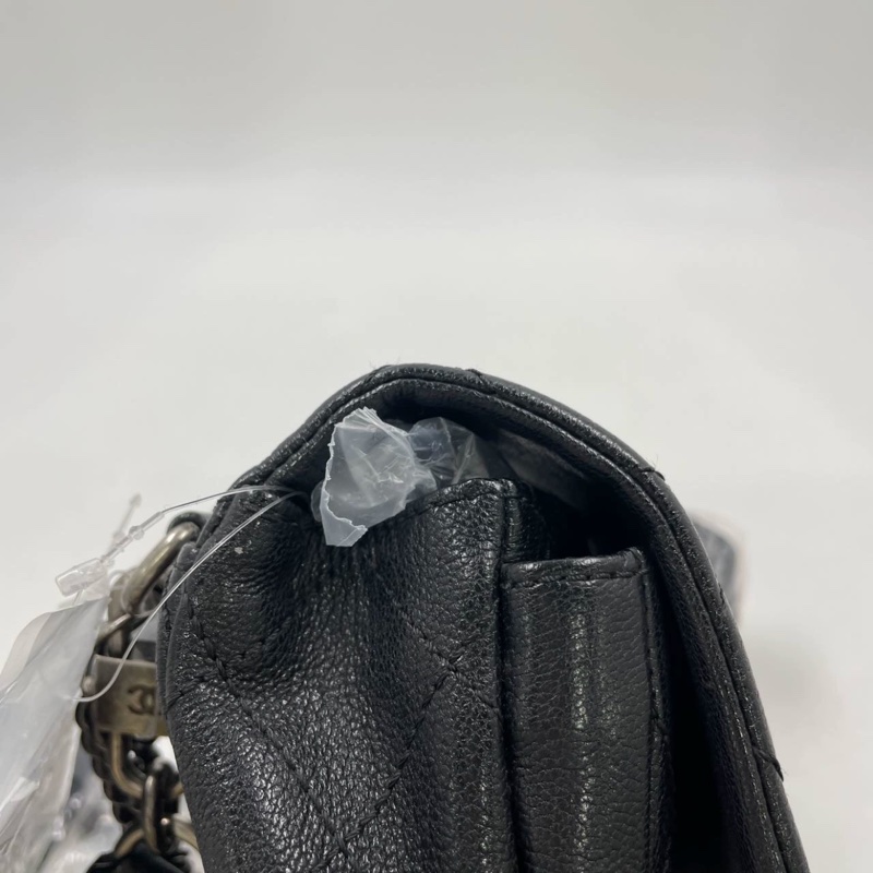 Chanel Cf20黑銀鎖頭雙鏈條口蓋包 #秀款 #荔枝牛皮 #絕版收藏款-51