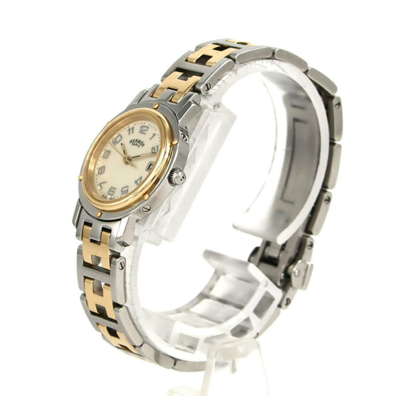 愛馬仕 Clipper Nacle 雙色 CL4.220 SSxGP 石英錶-1