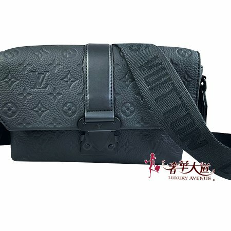 ＊奢華大道國際精品＊【L3408】LV黑色牛皮壓紋S-Cape 郵差包M23741