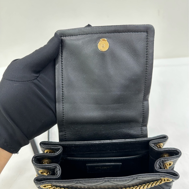 YSL/聖羅蘭 Nolita Mini 蘿莉塔 黑金 鏈條包-7