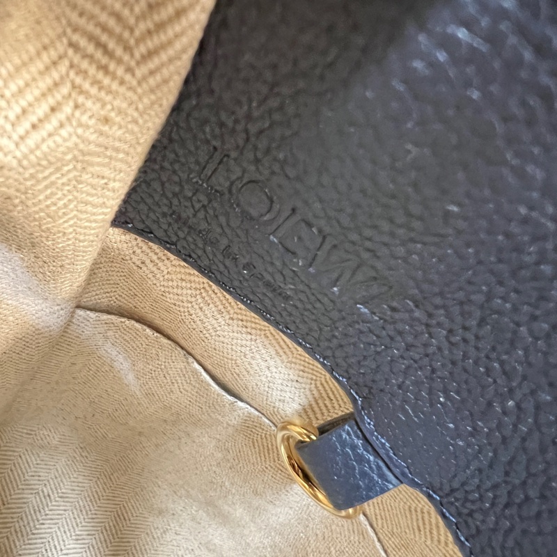 Loewe 深藍牛皮金釦 Hammock小號吊床手提肩斜背包-11