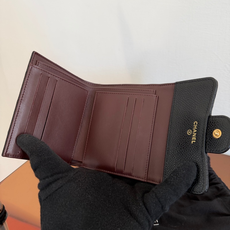 #極新 Chanel荔枝金釦三折短夾-7