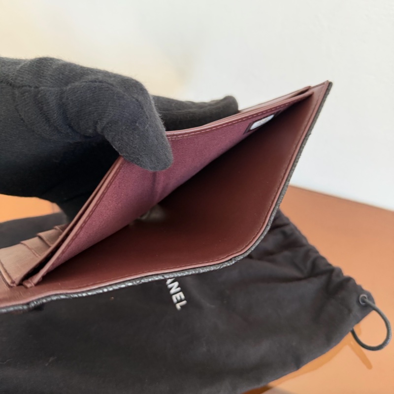 #極新 Chanel荔枝金釦三折短夾-8