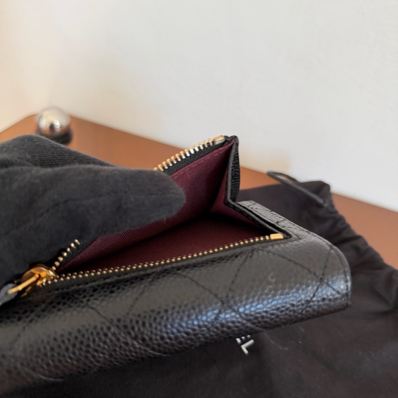 #極新 Chanel荔枝金釦三折短夾-17