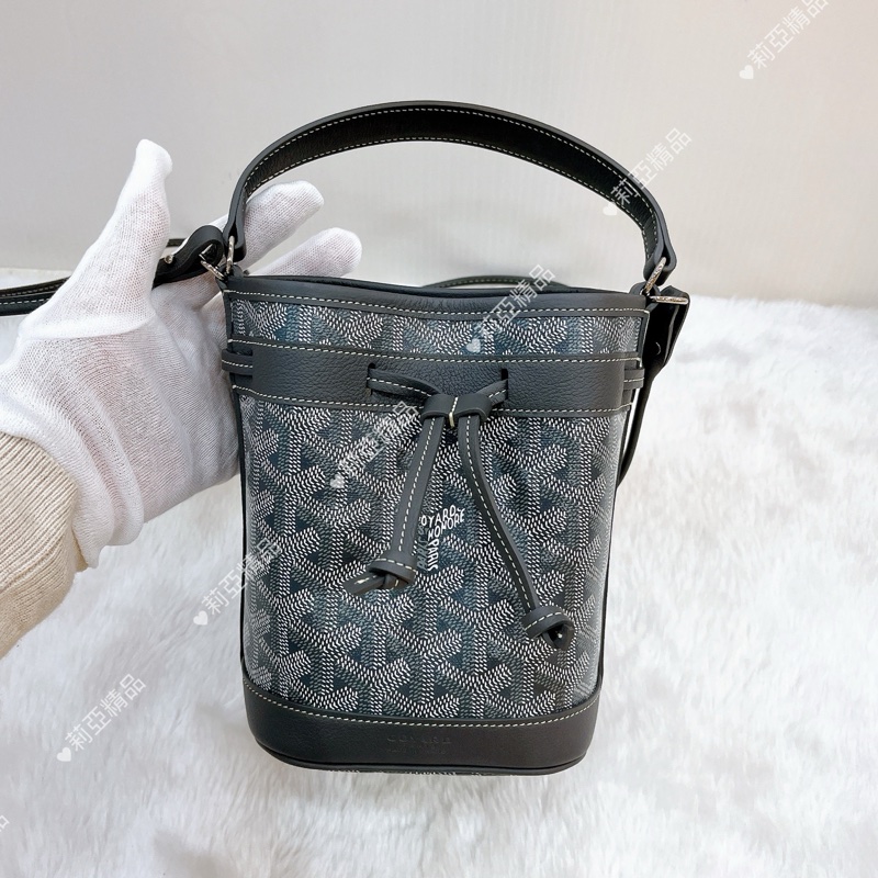莉亞精品♡ Goyard mini 水桶 灰 九新美包-2