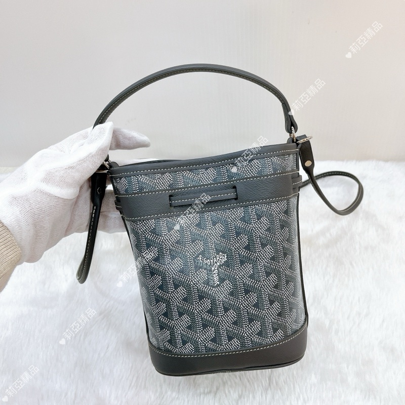 莉亞精品♡ Goyard mini 水桶 灰 九新美包-4