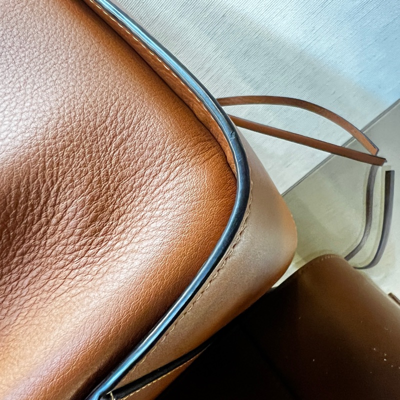 Loewe 焦糖牛皮銀釦Hommock中號吊床包-8