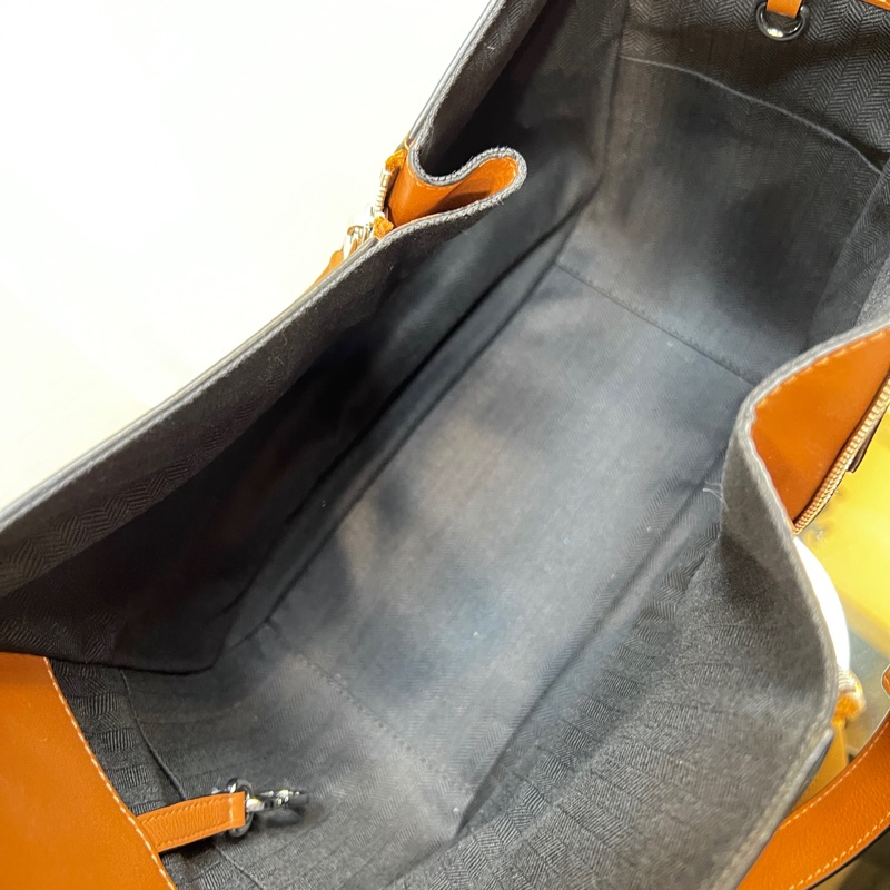 Loewe 焦糖牛皮銀釦Hommock中號吊床包-9