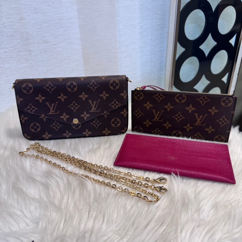 LV 老花三合一鏈包 晶片款-0