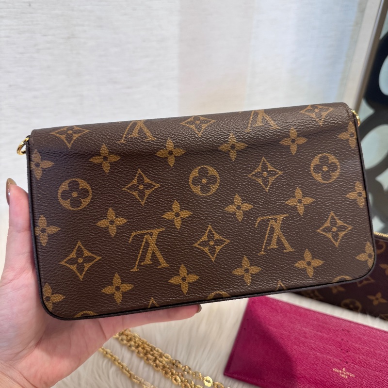 LV 老花三合一鏈包 晶片款-2