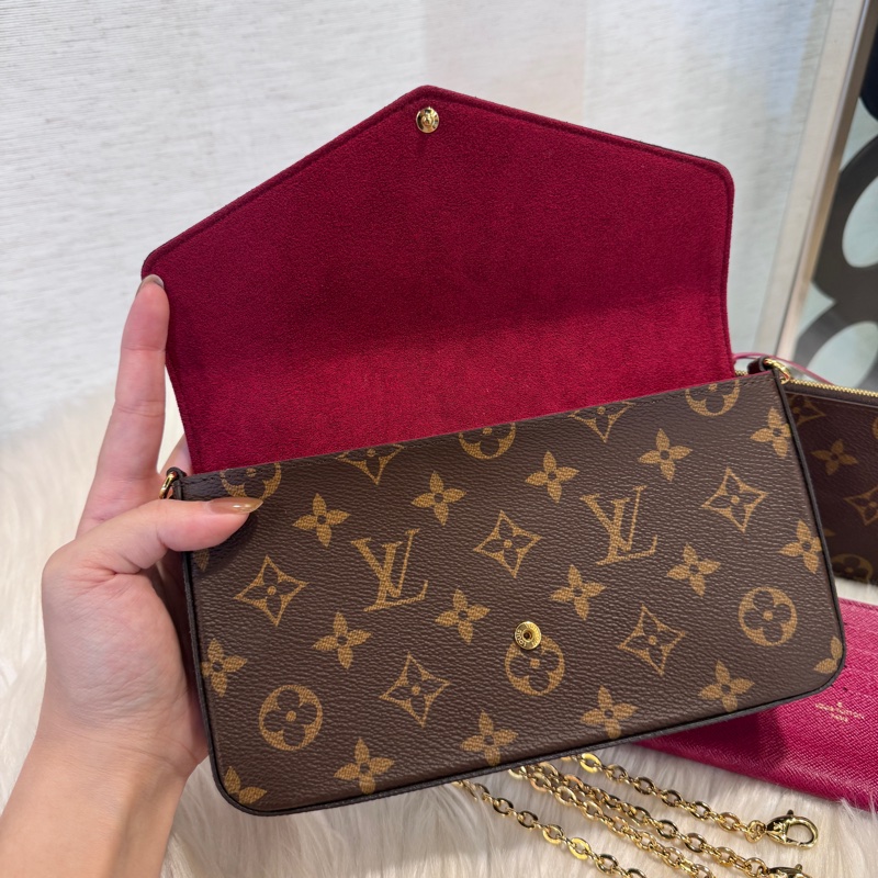 LV 老花三合一鏈包 晶片款-6