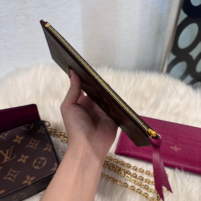 LV 老花三合一鏈包 晶片款-14