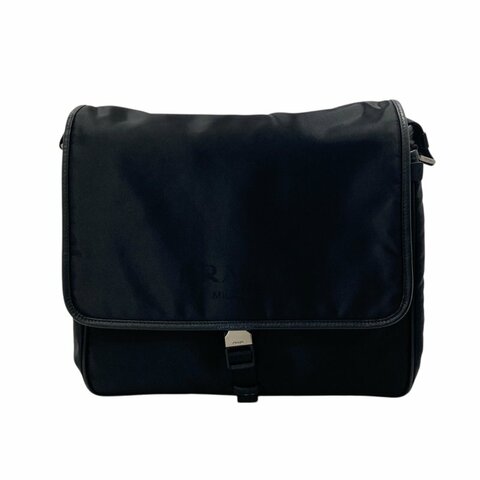 PRADA 普拉達 2VD166 斜背包 尼龍 黑色 銀釦