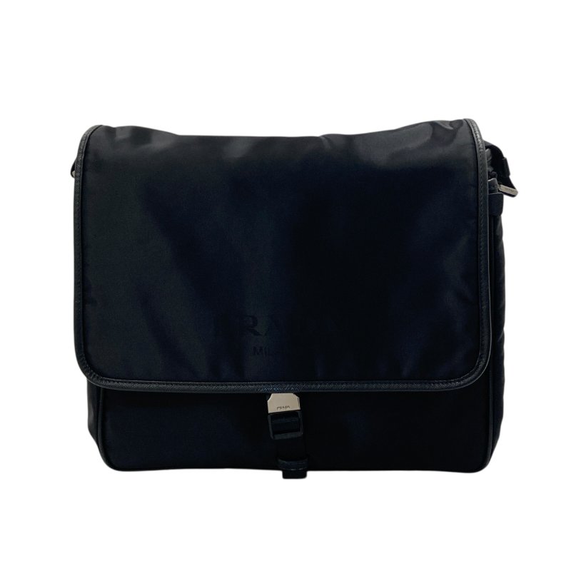 PRADA 普拉達 2VD166 斜背包 尼龍 黑色 銀釦-0