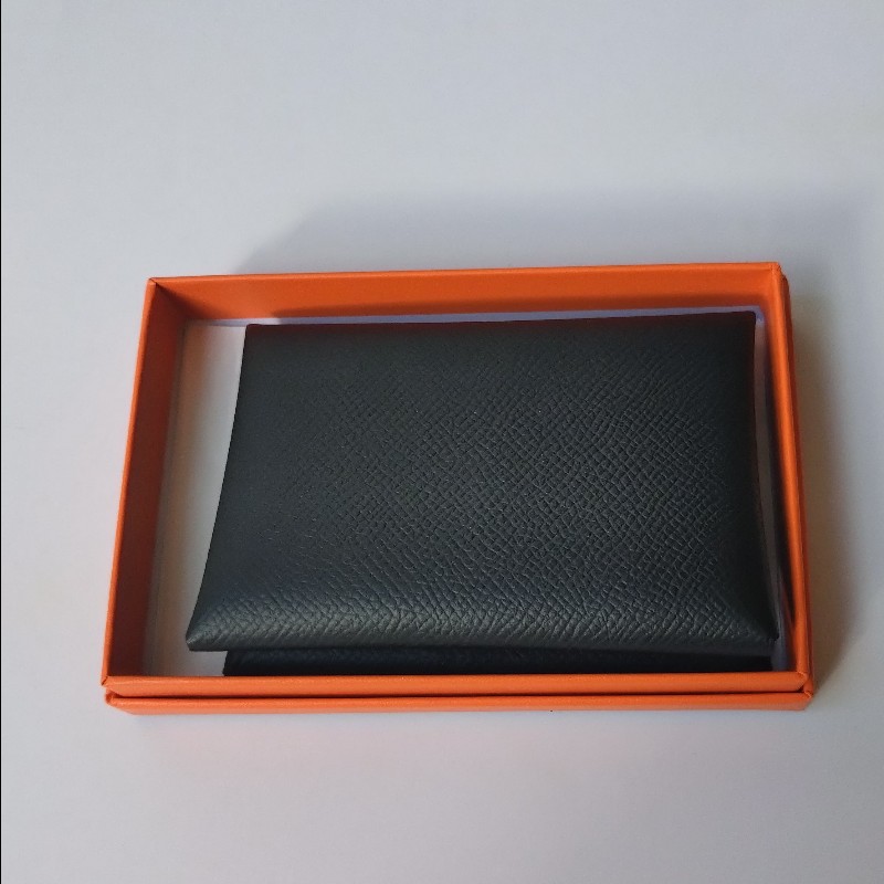 Hermes 黑皮雙層小夾 Calvi Duo-2