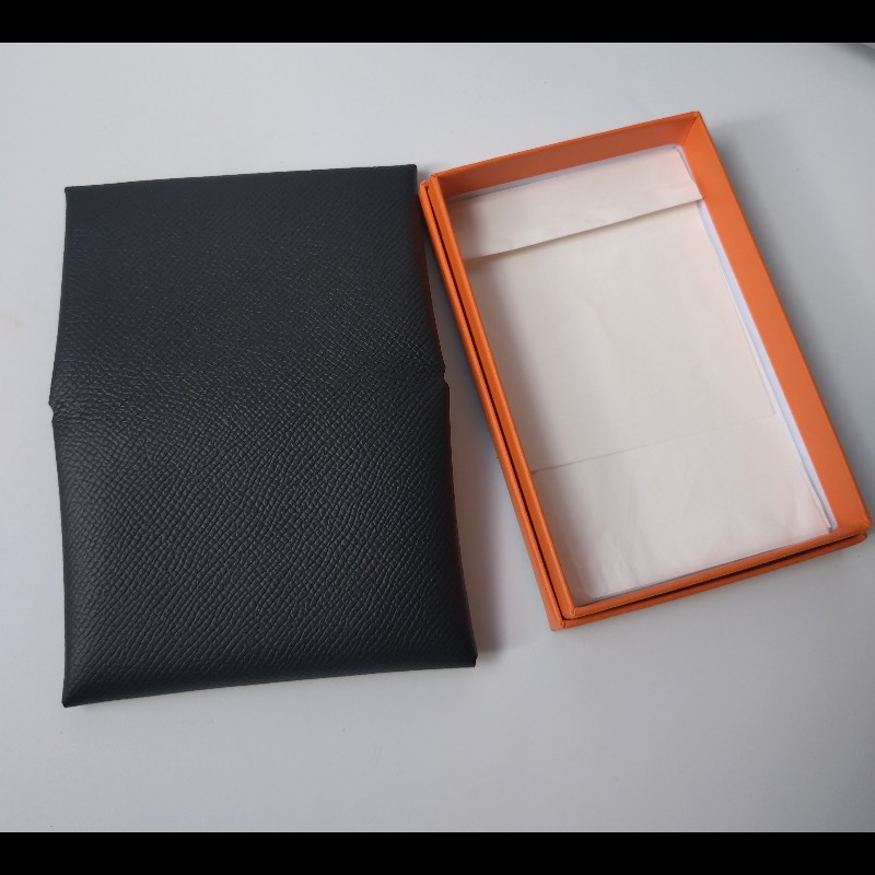 Hermes 黑皮雙層小夾 Calvi Duo-4