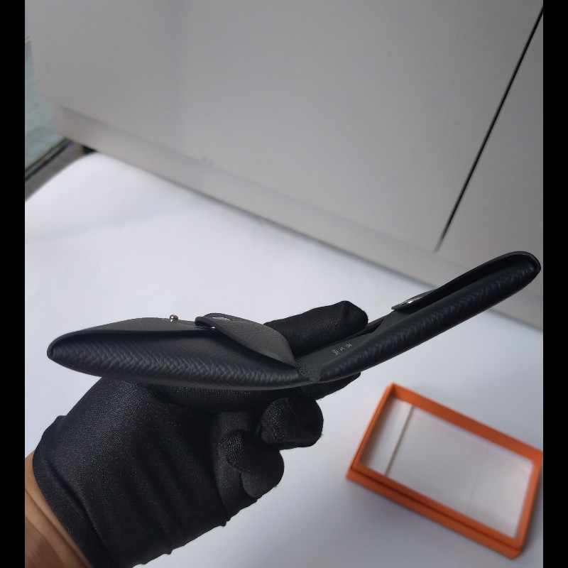 Hermes 黑皮雙層小夾 Calvi Duo-9