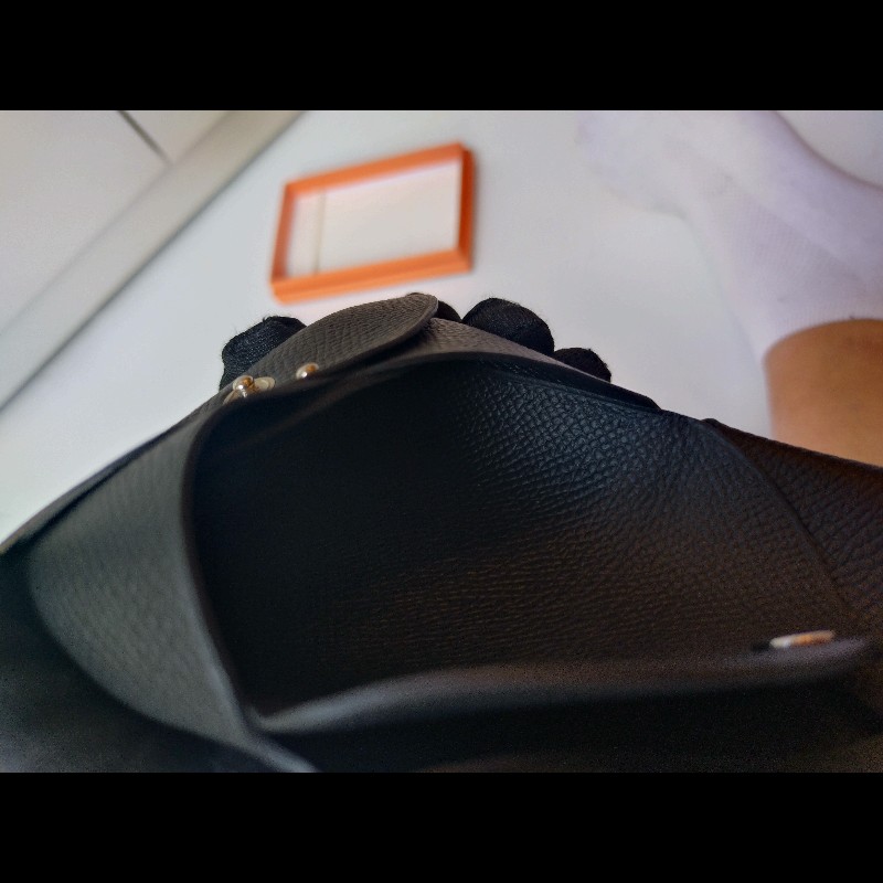 Hermes 黑皮雙層小夾 Calvi Duo-12