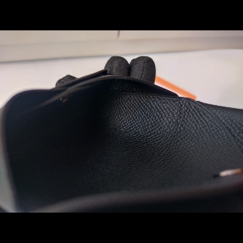 Hermes 黑皮雙層小夾 Calvi Duo-15