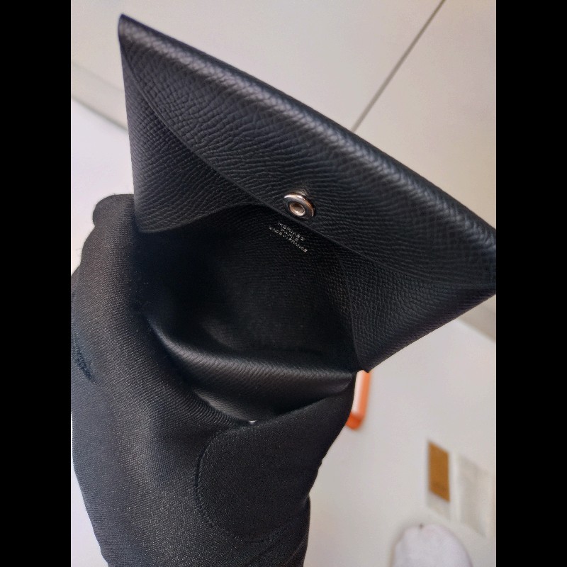 Hermes 黑皮雙層小夾 Calvi Duo-17