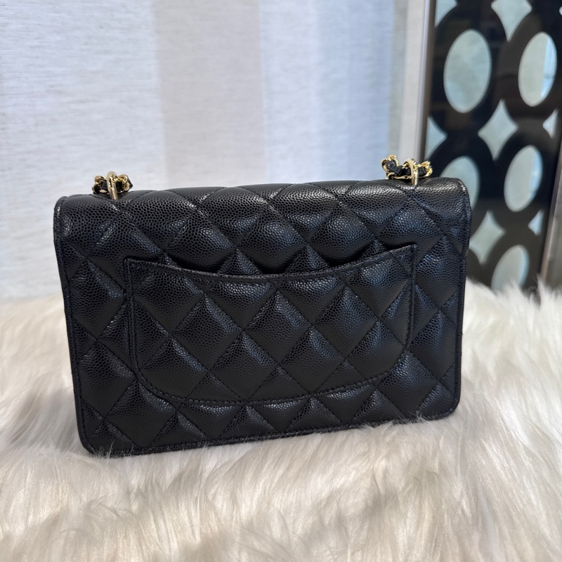 Chanel 黑金荔枝皮WOC 新款 晶片款-1