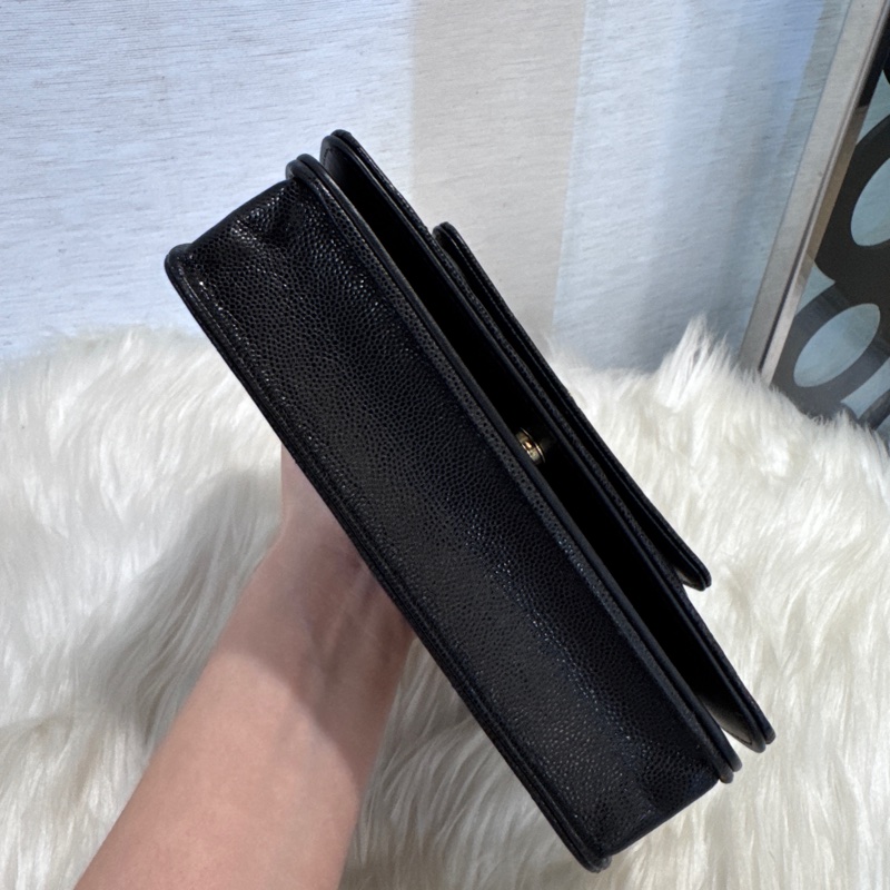 Chanel 黑金荔枝皮WOC 新款 晶片款-3