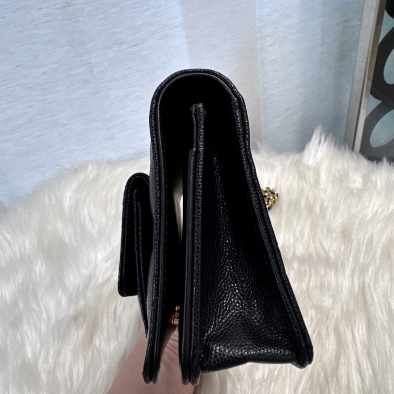 Chanel 黑金荔枝皮WOC 新款 晶片款-4