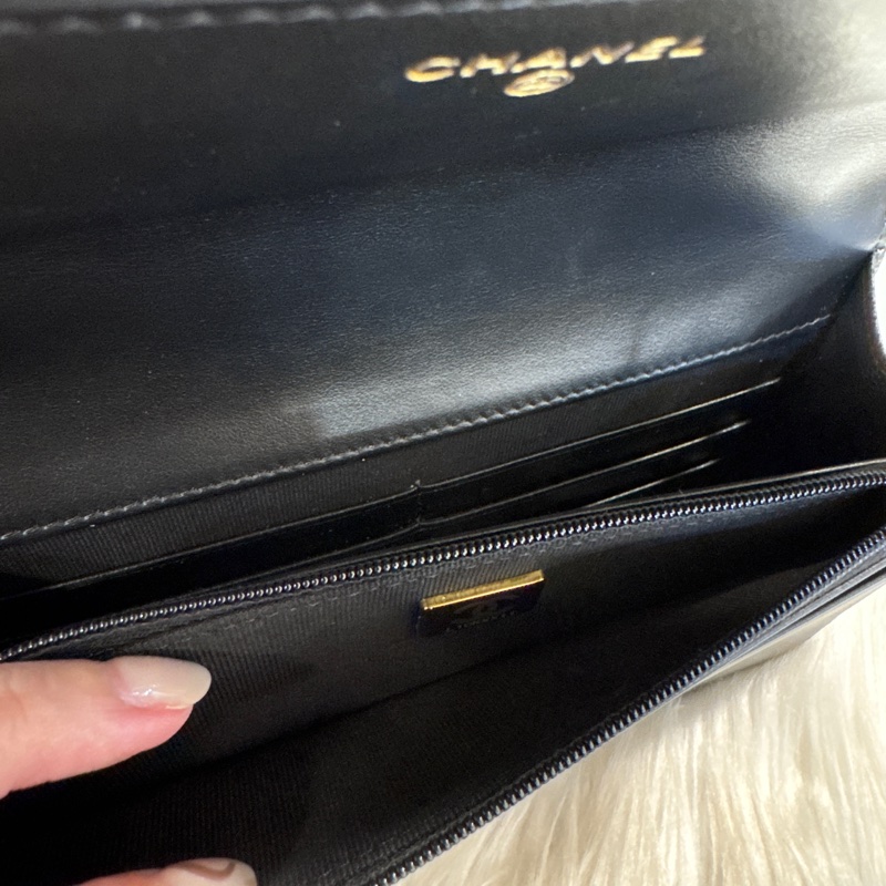 Chanel 黑金荔枝皮WOC 新款 晶片款-10