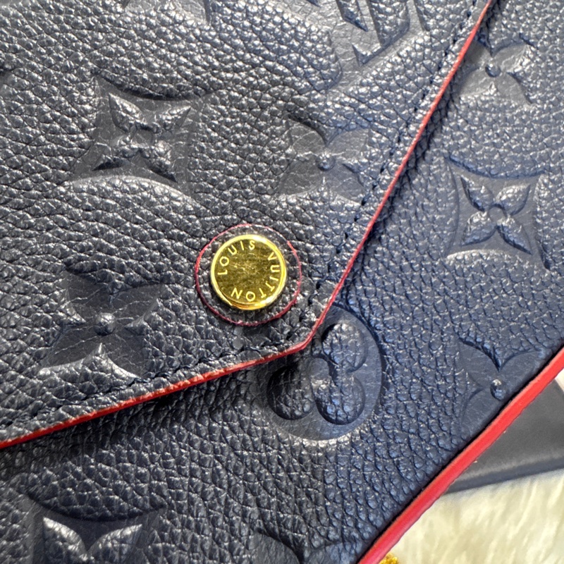 LV 海軍藍牛皮三合一鏈包 晶片款 近全新-6