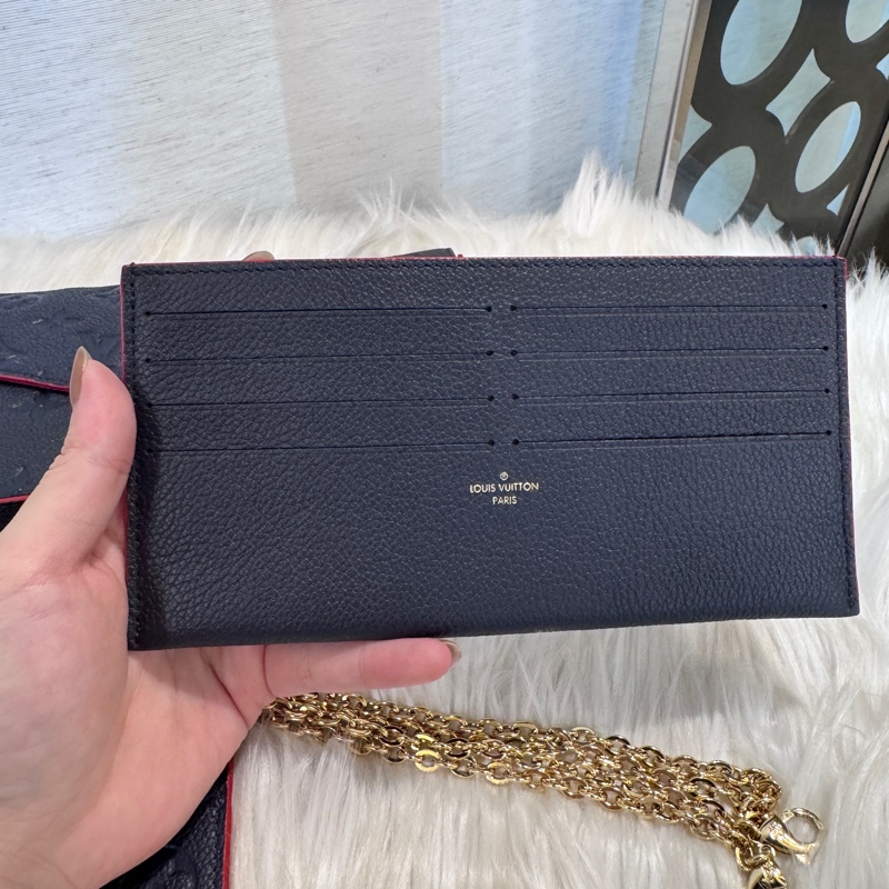 LV 海軍藍牛皮三合一鏈包 晶片款 近全新-15