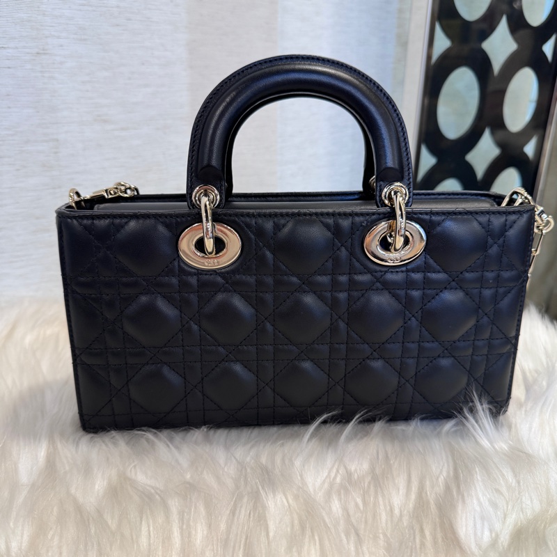 Dior Lady D-Joy 黑羊皮中型手提肩背斜背包 近全新-1