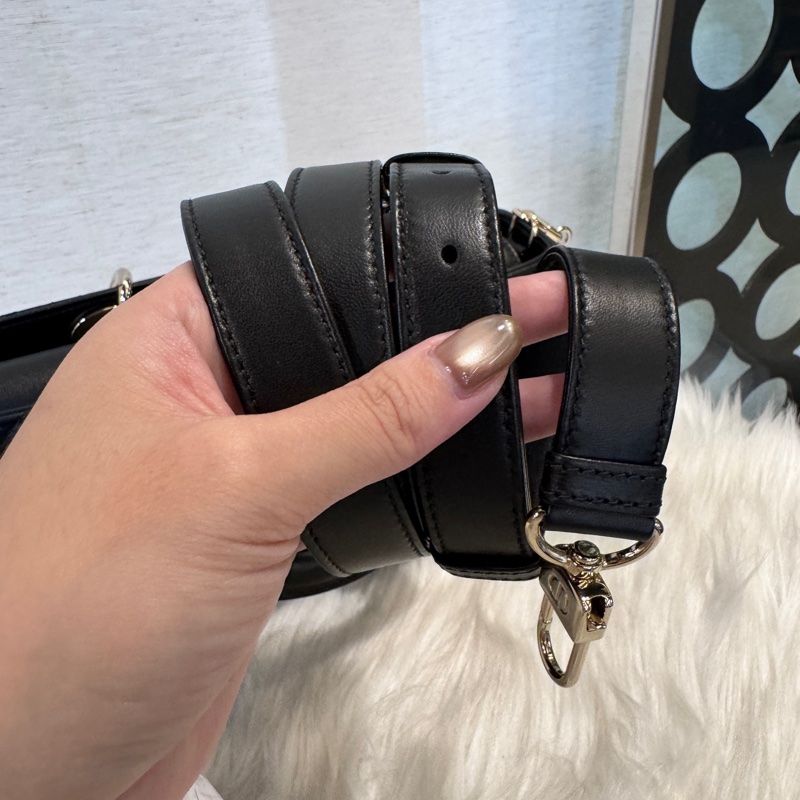 Dior Lady D-Joy 黑羊皮中型手提肩背斜背包 近全新-9