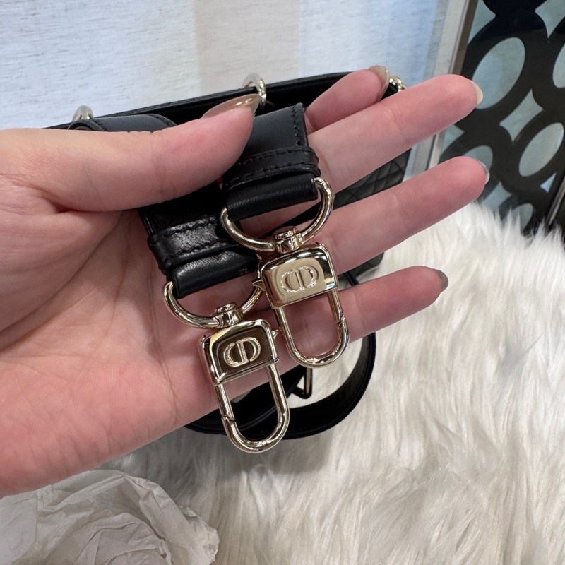 Dior Lady D-Joy 黑羊皮中型手提肩背斜背包 近全新-10
