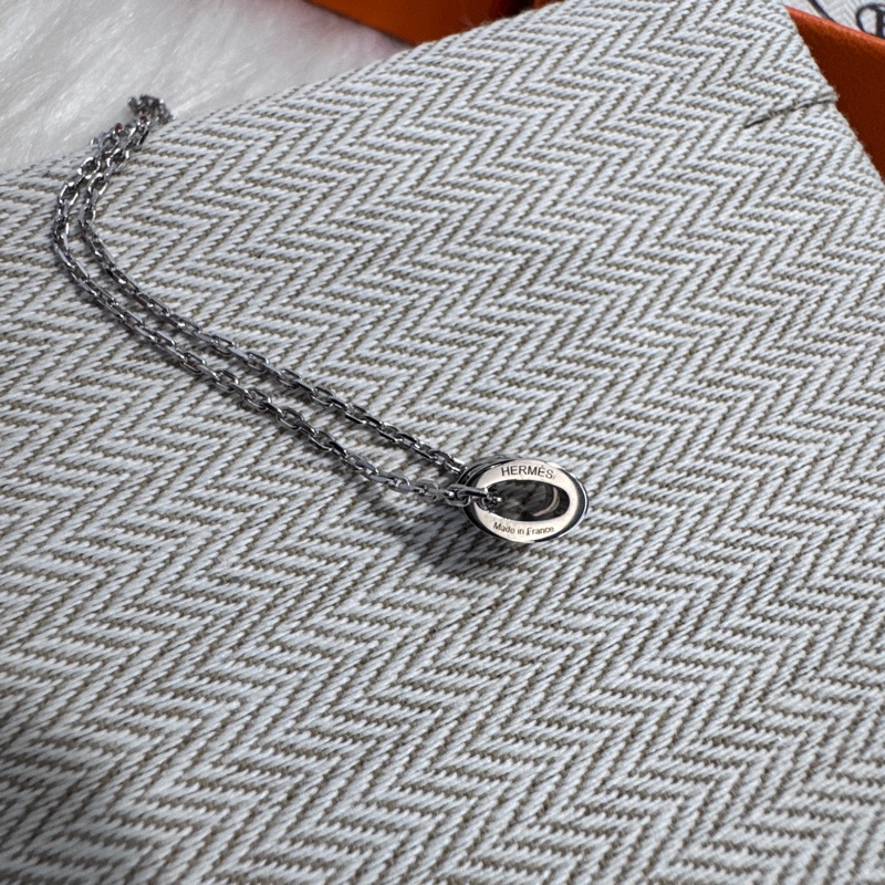 Hermes Mini H Pop 黑銀項鍊 近全新-5