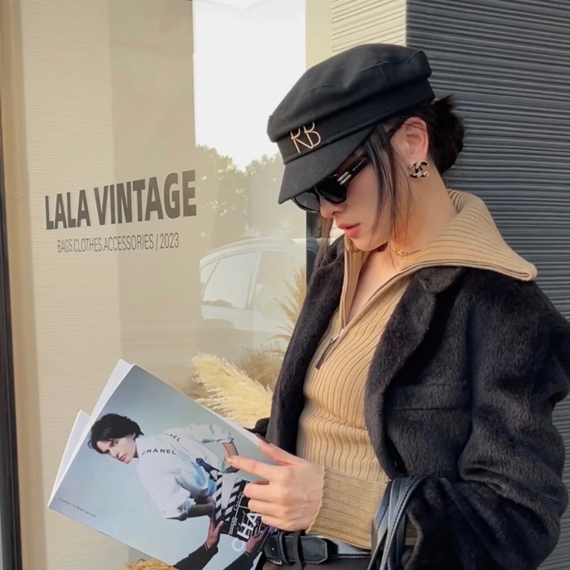 RB Ruslan Baginskiy 毛呢報童帽 黑S-17