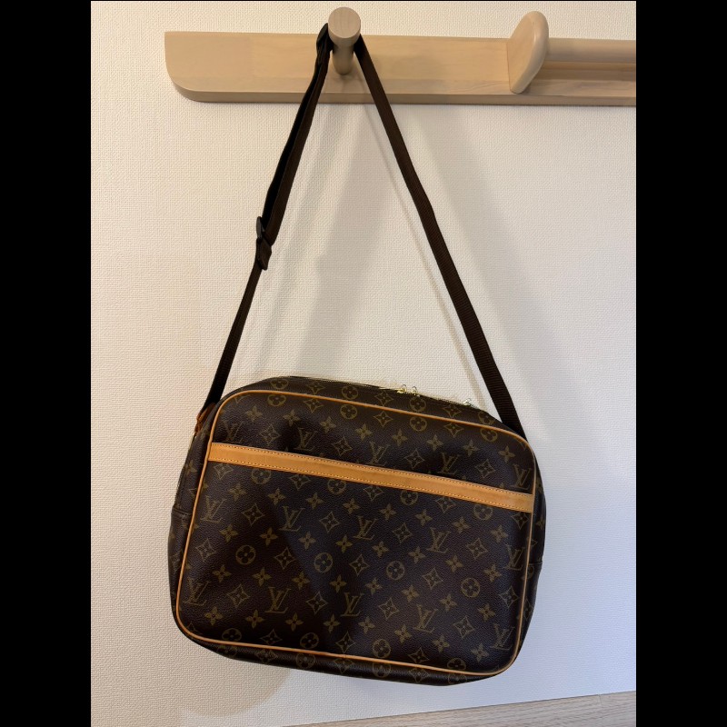 【LOUIS VUITTON LV 路易威登】 M45252傳統老花帆布 Reporter GM 肩背包(大記者包)-6