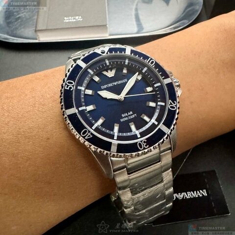 ARMANI手錶,編號AR00081,42mm銀錶殼,銀色錶帶款