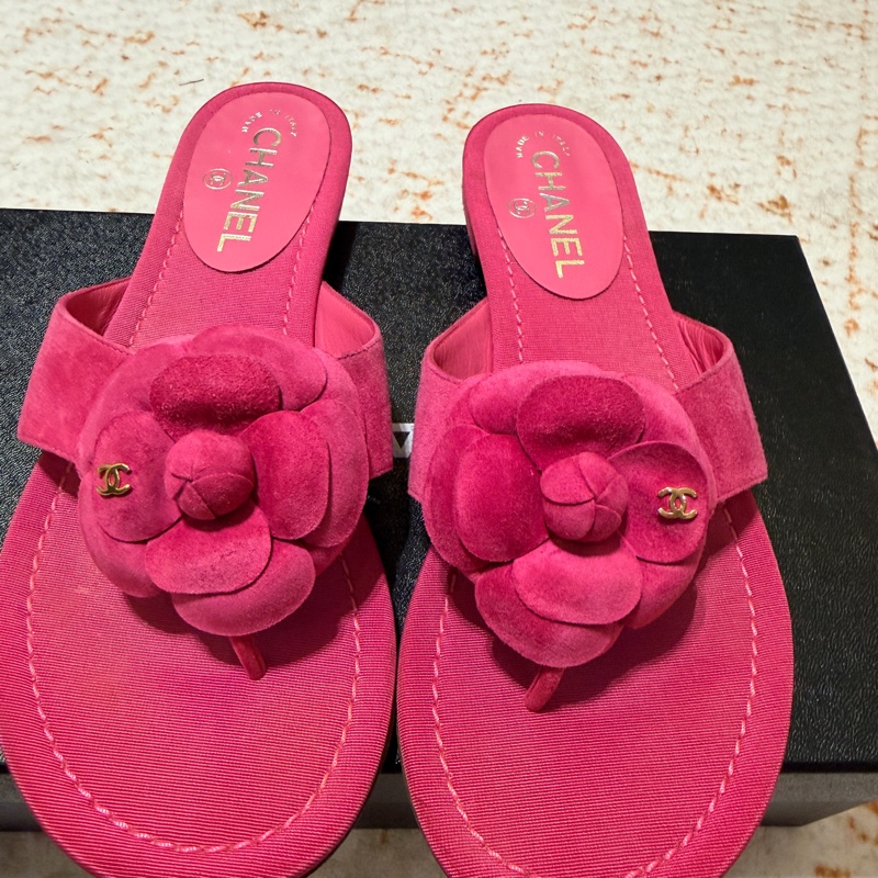 香奈兒CHANEL山茶花拖鞋涼鞋~出清-0